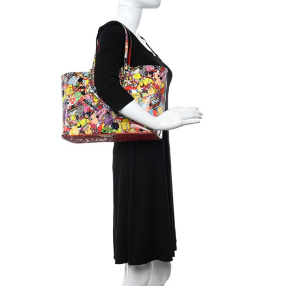 SUPER UNIQUE CHRISTIAN LOUBOUTIN Patent Calfskin Print Cabata Tote- Multicolor - Picture 15 of 17